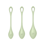 Sex toy per allenare il pavimento pelvico, dalla forma morbida – Yoni Power 2 – Set di palline Kegel – Verde chiaro - immagine 2