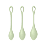 Sex toy per allenare il pavimento pelvico, dalla forma morbida – Yoni Power 2 – Set di palline Kegel – Verde chiaro - immagine 4
