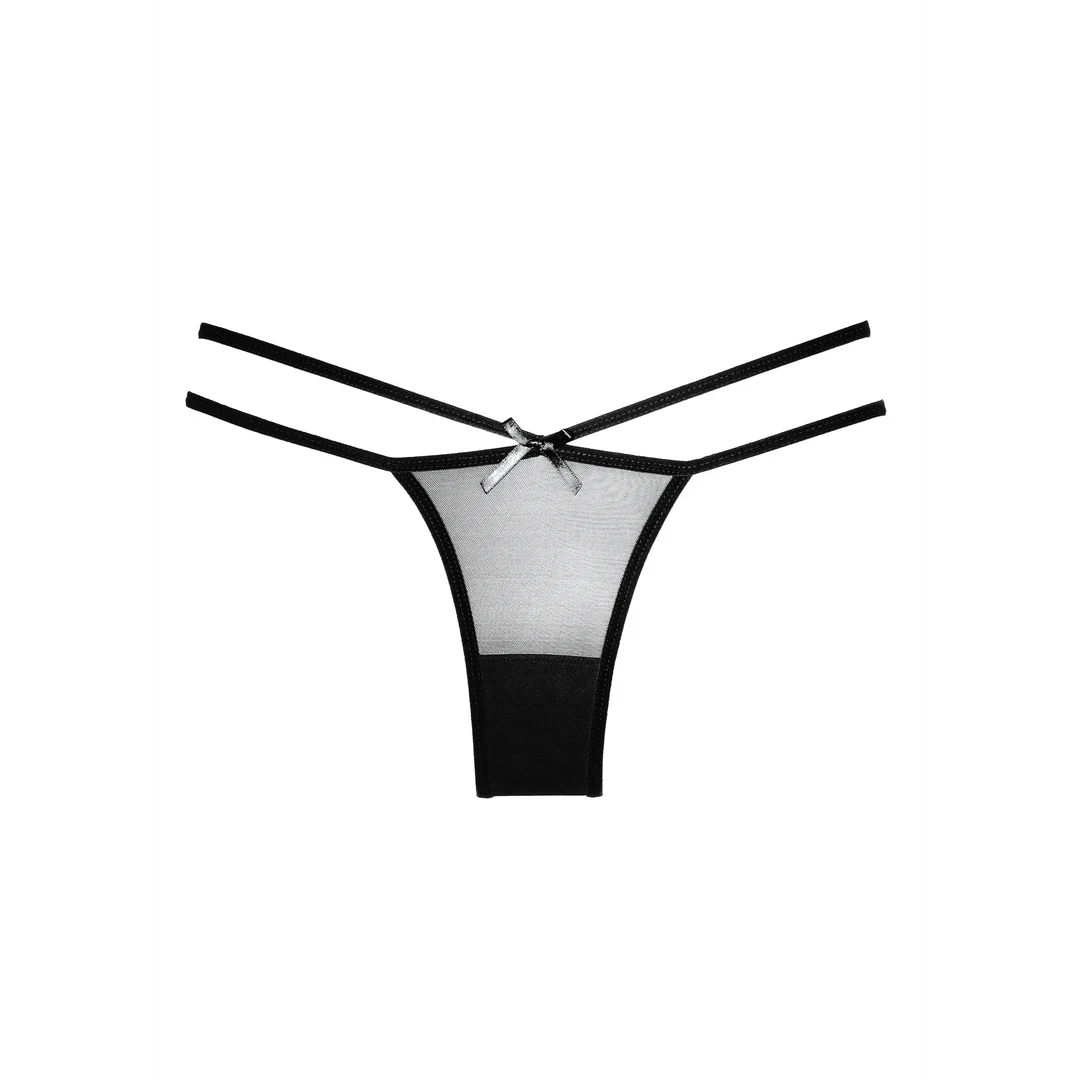 Calze trasparenti con fasce decorative per un look malizioso – Naughty Vanilla - immagine 1