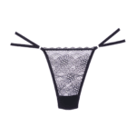 Perizoma Allure in pizzo e mesh, nero - immagine 2