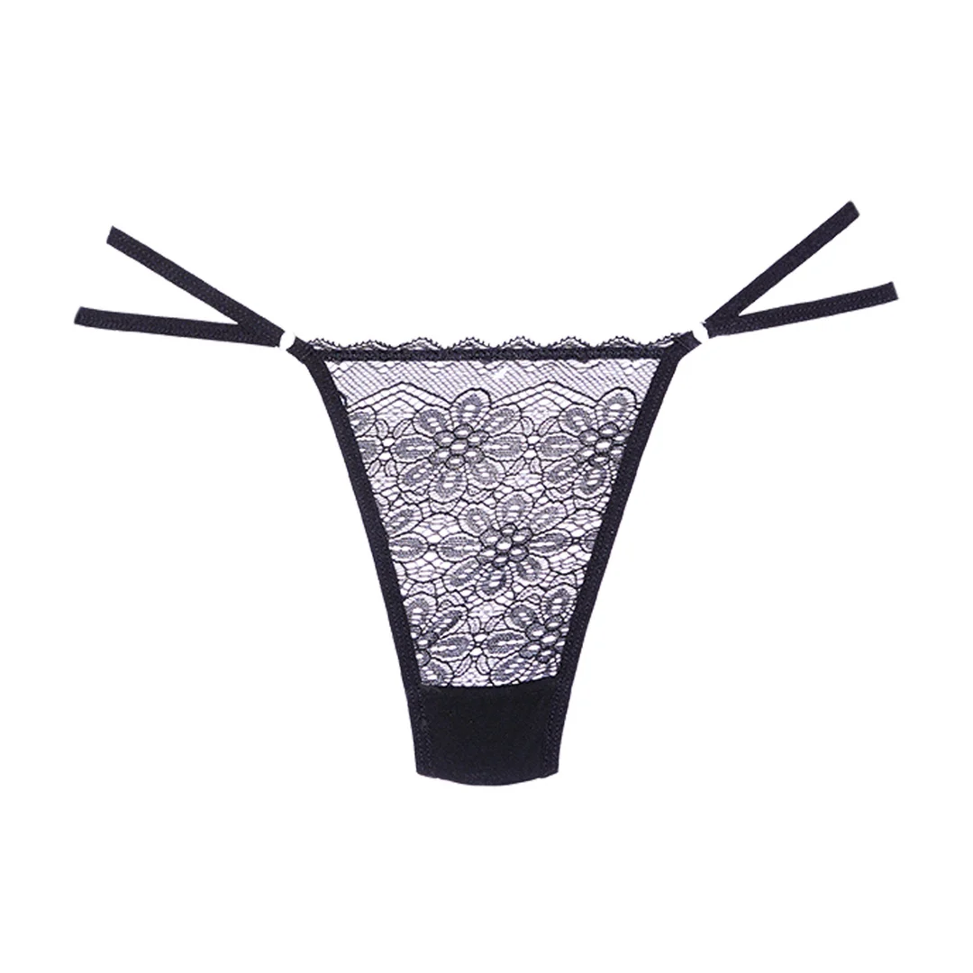 Perizoma Allure in pizzo e mesh, nero - immagine 2