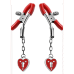 Morsetti BDSM per capezzoli a pressione regolabile, lucchetto Charmed Heart - immagine 4
