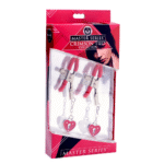 Morsetti BDSM per capezzoli a pressione regolabile, lucchetto Charmed Heart
