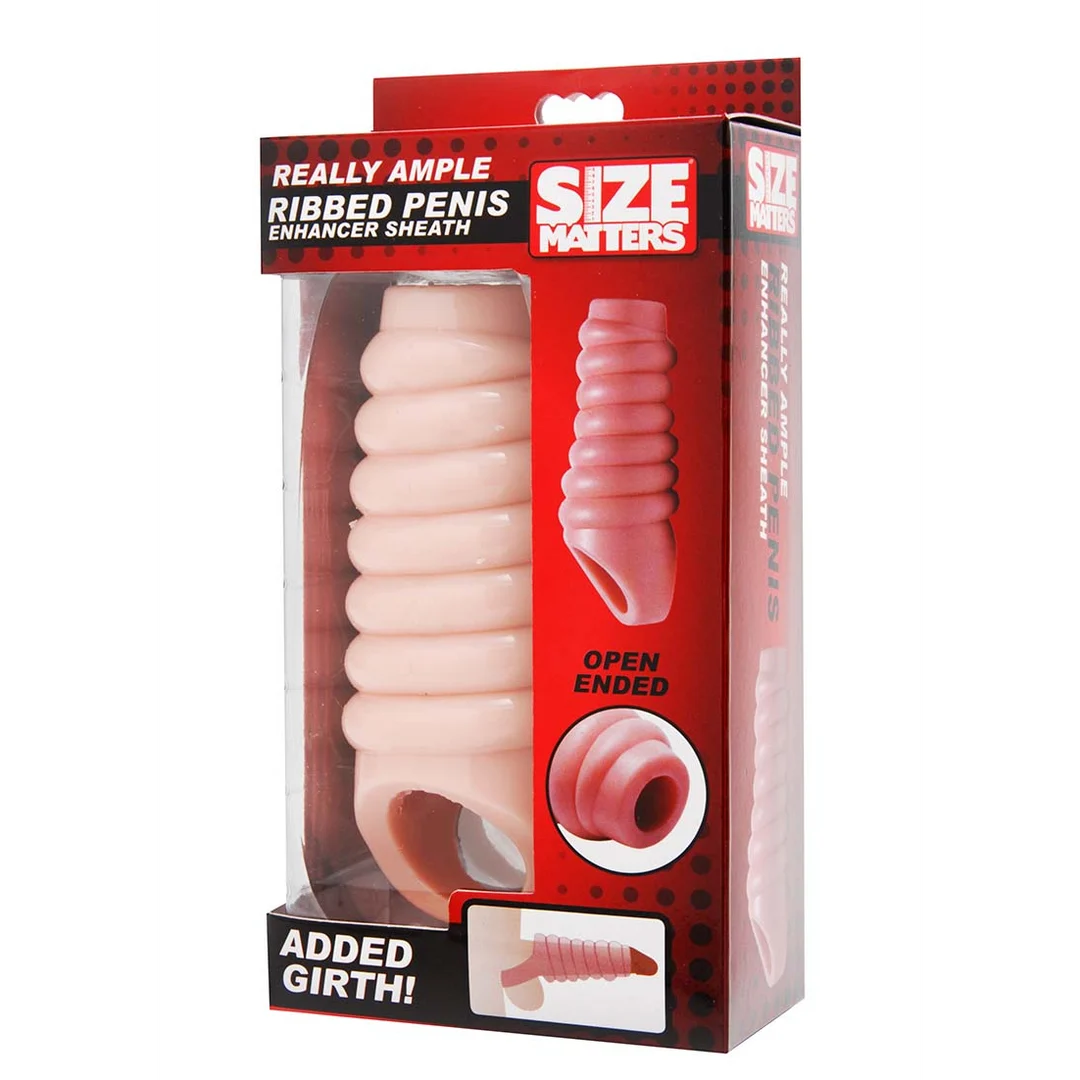 Guaina per il pene XR Brands Echt Ruim Geribbelde Penisvergroting