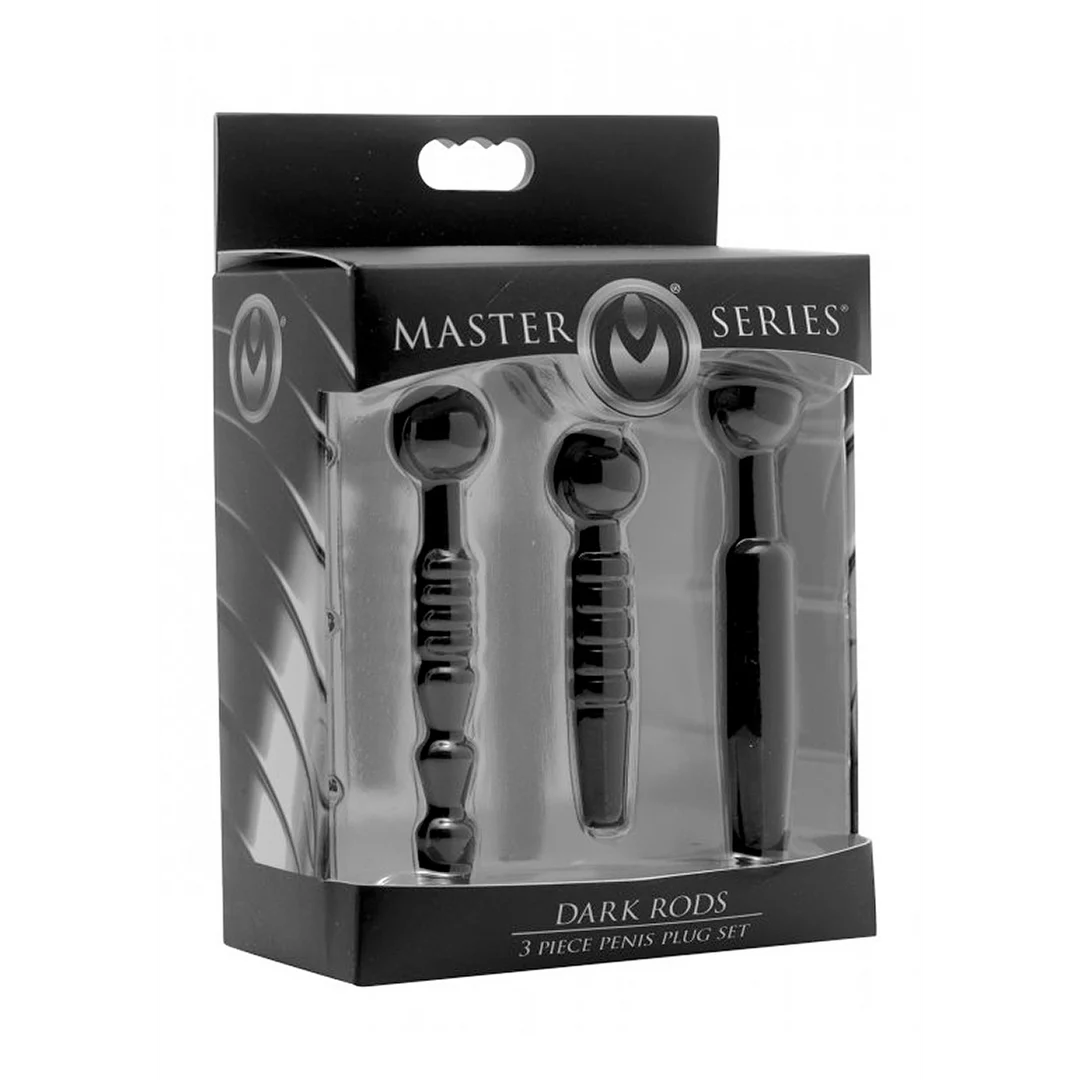 XR Brands Dark Rods, set di plug uretrali in silicone - immagine 1