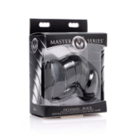 Gabbia di castità nera XR Brands con borchie