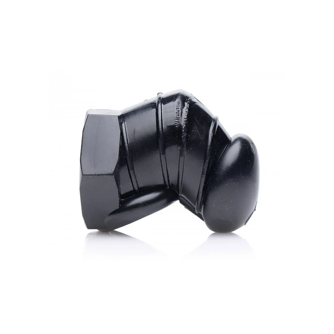 Gabbia di castità nera XR Brands con borchie - immagine 2