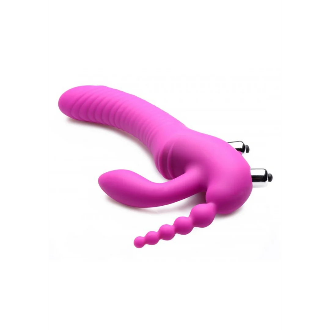 Vibratore senza imbracatura con tripla stimolazione per chi lo indossa e il partner: Regal Rider XR Brands - immagine 4