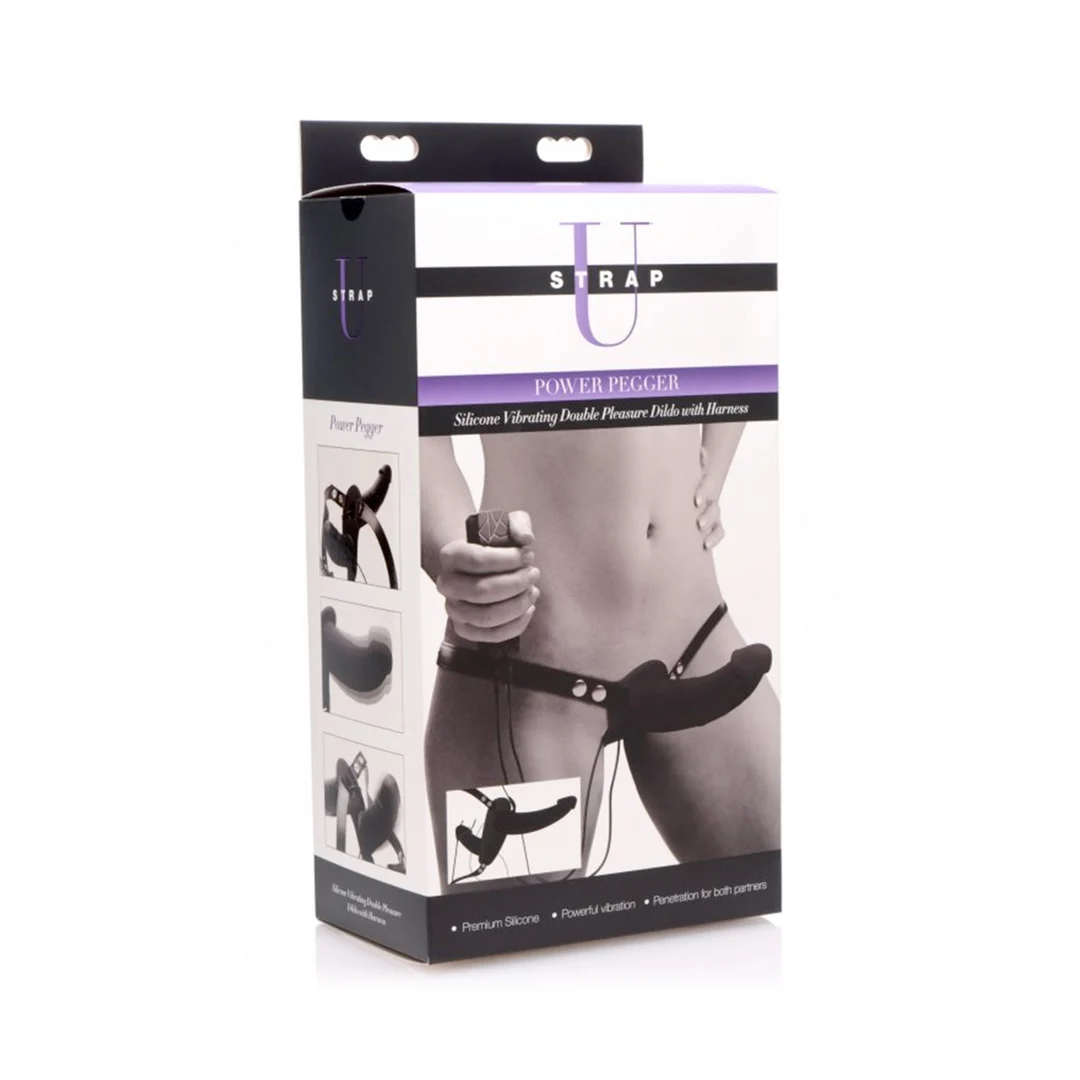 Dildo con imbracatura regolabile – Supreme Pleasure - Dildo doppio vibrante con imbracatura - immagine 1