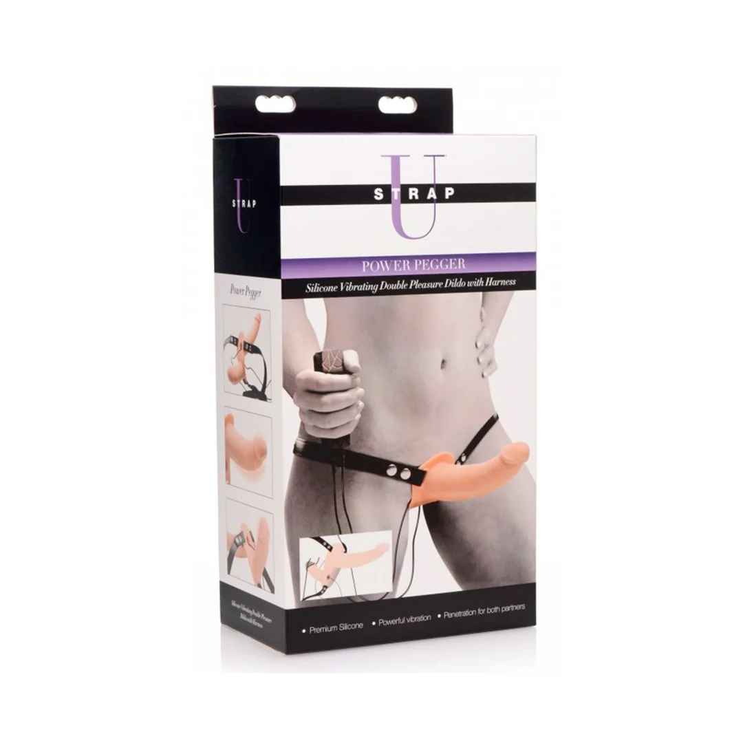 Dildo con imbracatura regolabile – Supreme Pleasure - Dildo doppio vibrante con imbracatura - immagine 7