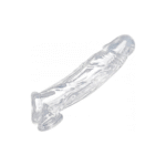XR Brands guaina per pene realistica trasparente con anello allungatesticoli - immagine 3