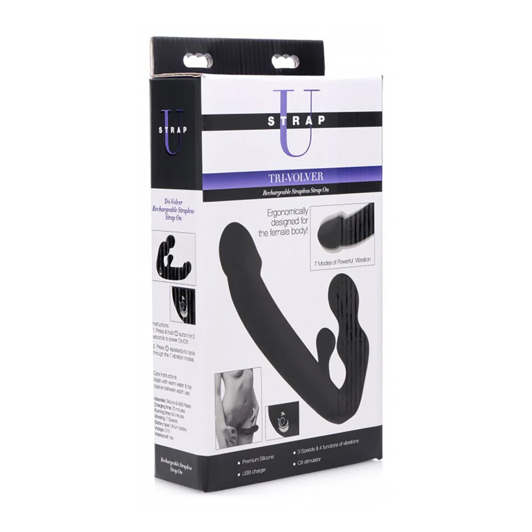 Vibratore senza imbracatura, doppio motore e 7 modalità, XR Brands Tri Volver XR Brands - immagine 1