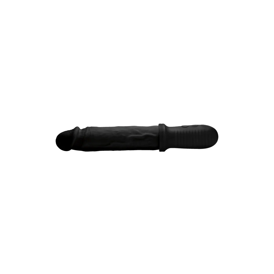 Vibratore realistico con vibrazione e movimento automatico di spinta, nero, XR Brands - immagine 4