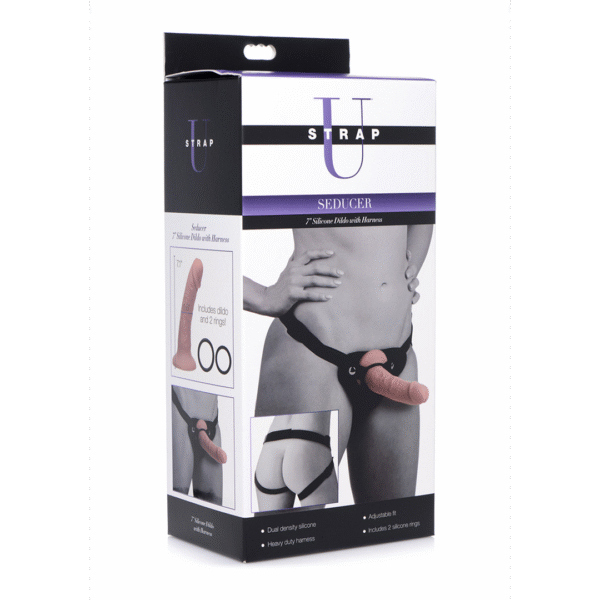 Seducer dildo in silicone con imbracatura, 7 / 18 cm