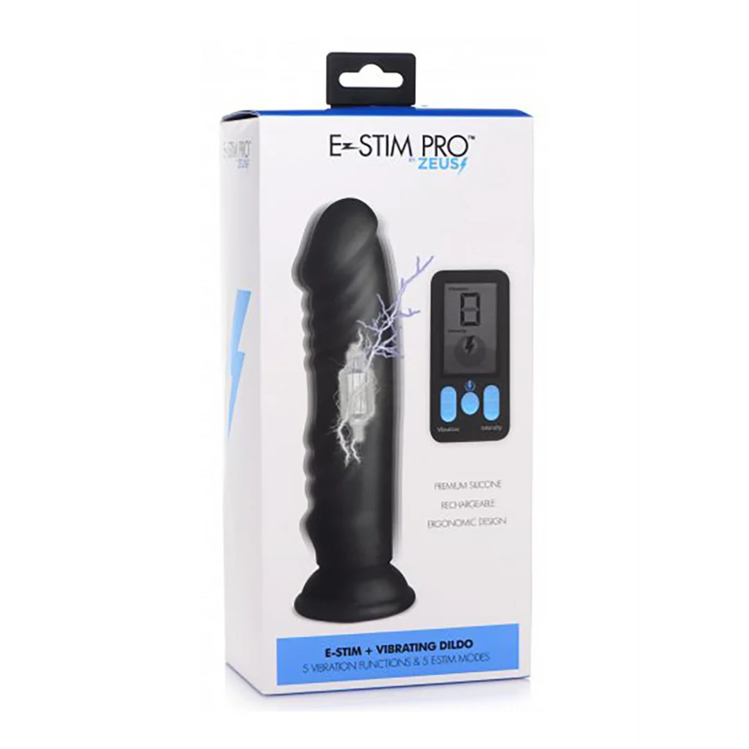 Dildo vibrante in silicone XR Brands con elettrostimolazione e telecomando - immagine 1