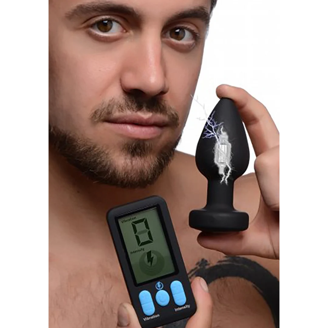 Plug anale vibrante in silicone E Stim Pro con telecomando - immagine 2