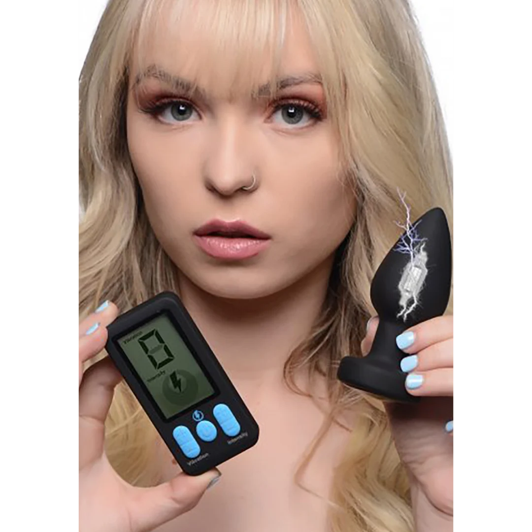 Plug anale vibrante in silicone E Stim Pro con telecomando - immagine 3