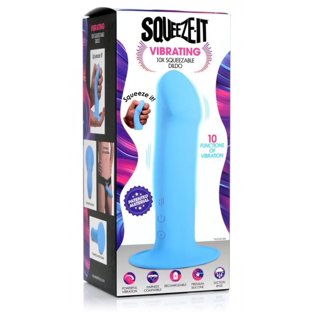 Vibratore a pressione e termoreattivo con ventosa, blu | XR Brands - immagine 1
