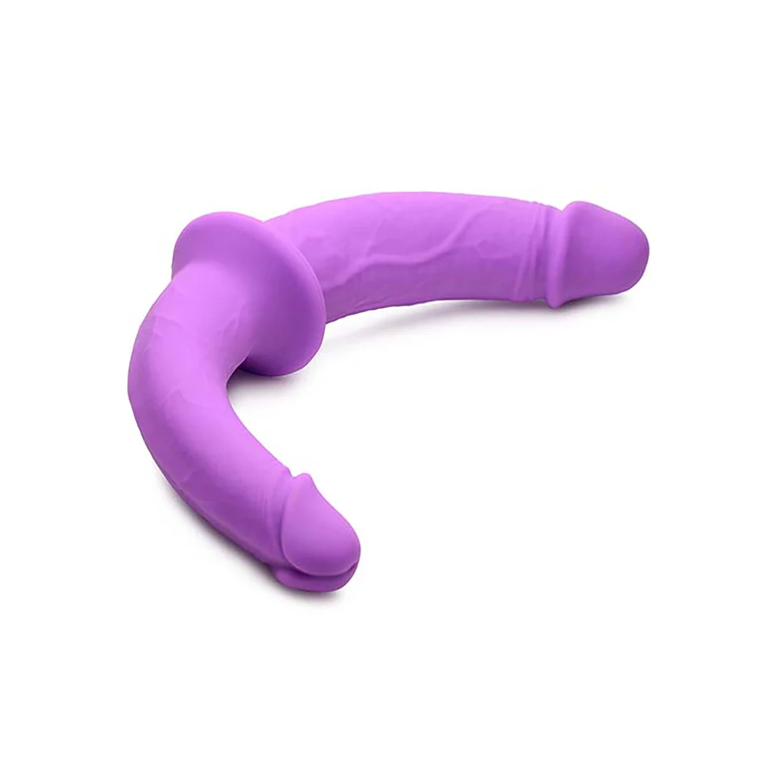 Strap on con fascia regolabile – Double Charmer - Doppio dildo in silicone con imbracatura - immagine 2