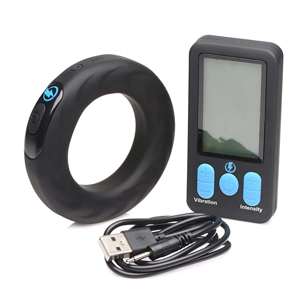 Anello fallico vibrante con telecomando – Anello fallico in silicone vibrante ed E Stim + telecomando - immagine 3