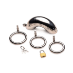 Gabbia di castità XR Brands Forged Captor in acciaio inossidabile - immagine 5