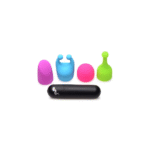 Vibratore bullet ricaricabile con 4 accessori fluorescenti al buio di XR Brands - immagine 5