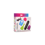 Vibratore bullet ricaricabile con 4 accessori fluorescenti al buio di XR Brands