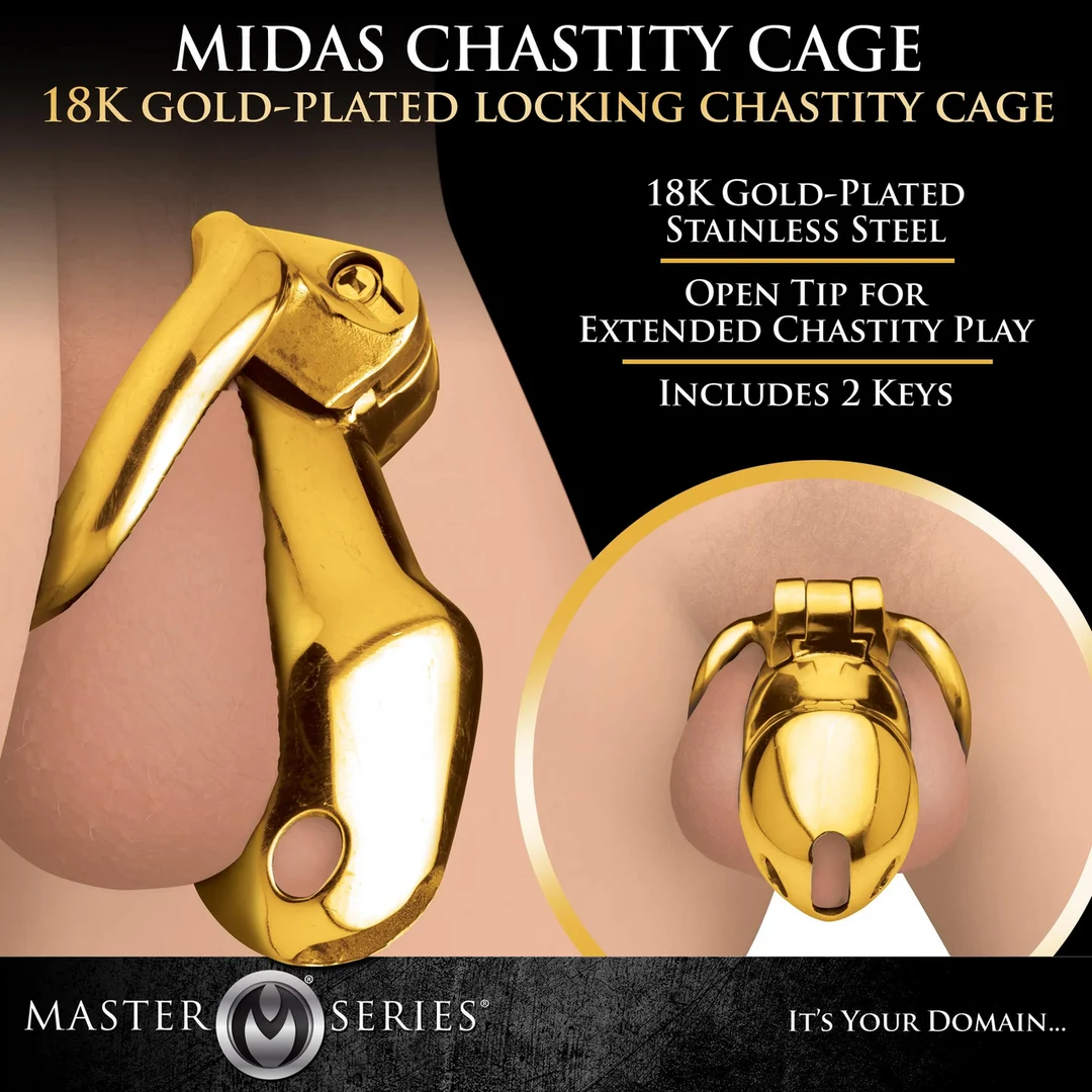 Gabbia di castità con placcatura in oro 18k – Oro - immagine 4