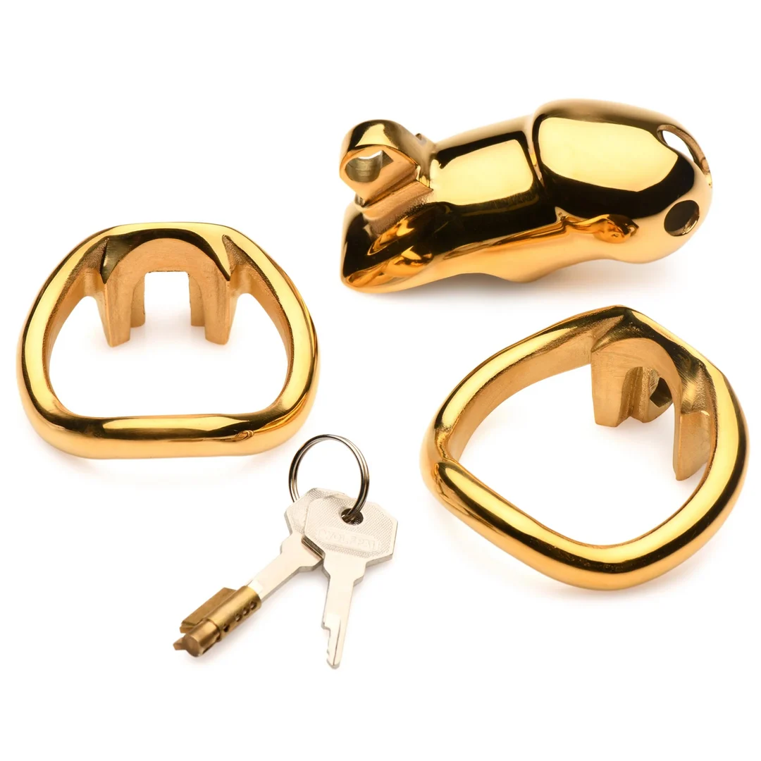 Gabbia di castità con placcatura in oro 18k – Oro - immagine 2