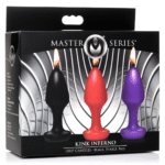 Candele colanti per wax play, nero/viola/rosso, Kink Inferno