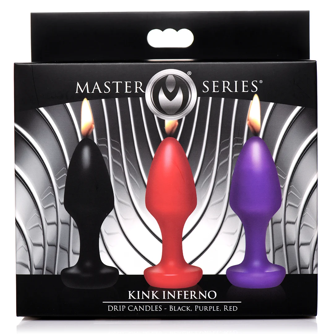 Candele colanti per wax play, nero/viola/rosso, Kink Inferno - immagine 2