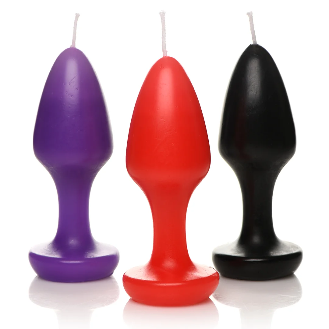 Candele colanti per wax play, nero/viola/rosso, Kink Inferno - immagine 4