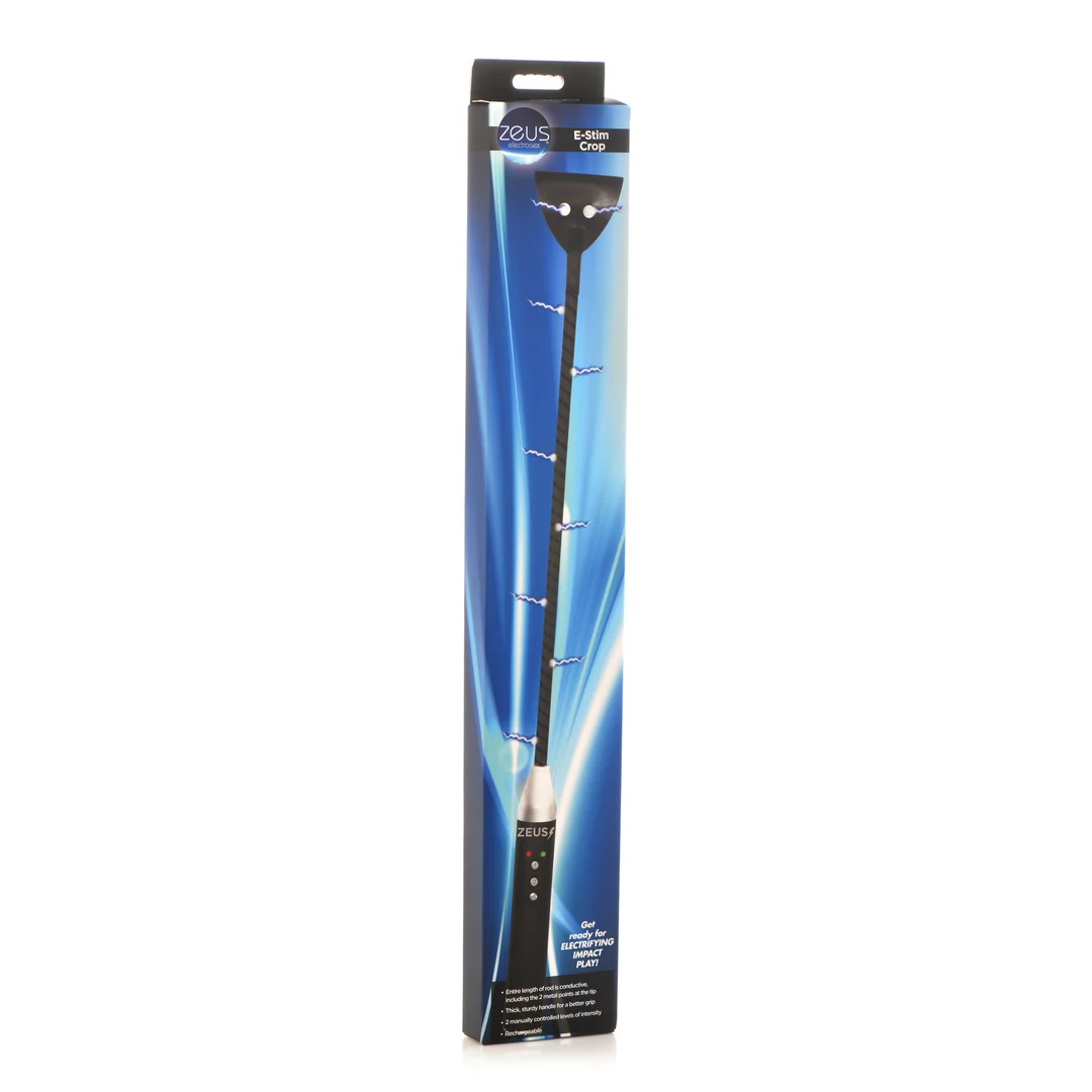AH167-2 Frustino BDSM con impugnatura robusta – E Stim Crop - Nero - immagine 1