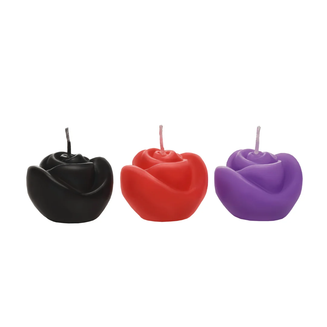 Set di candele a forma di rosa Fire Garden, 3 pezzi - immagine 4