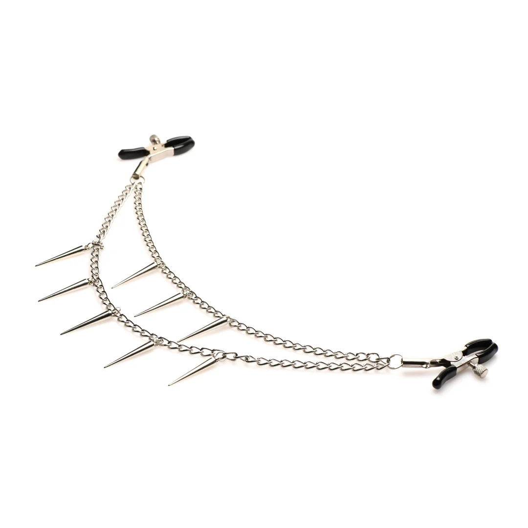 Pinze per capezzoli XR Brands Dagger a doppia catena - immagine 4