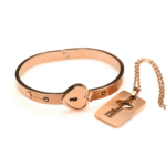 Bracciale con catena portachiavi color oro rosa - immagine 3