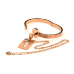 Bracciale con catena portachiavi color oro rosa - immagine 4