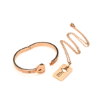 Bracciale con catena portachiavi color oro rosa - immagine 5