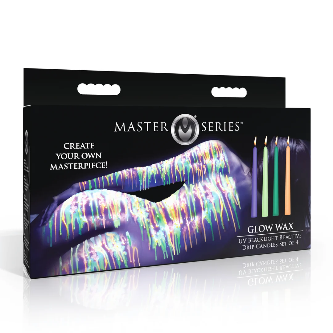 AH678-2 Candele colanti UV Glow Wax, set da 4 - immagine 1
