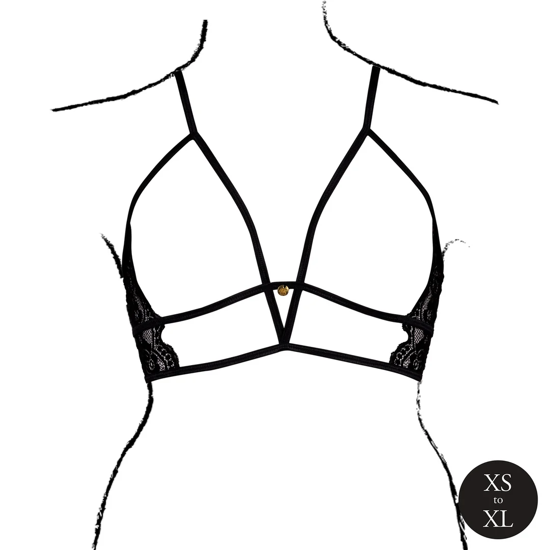 Reggiseno a triangolo in pizzo con coppe aperte per un look seducente – Le Desir - immagine 4