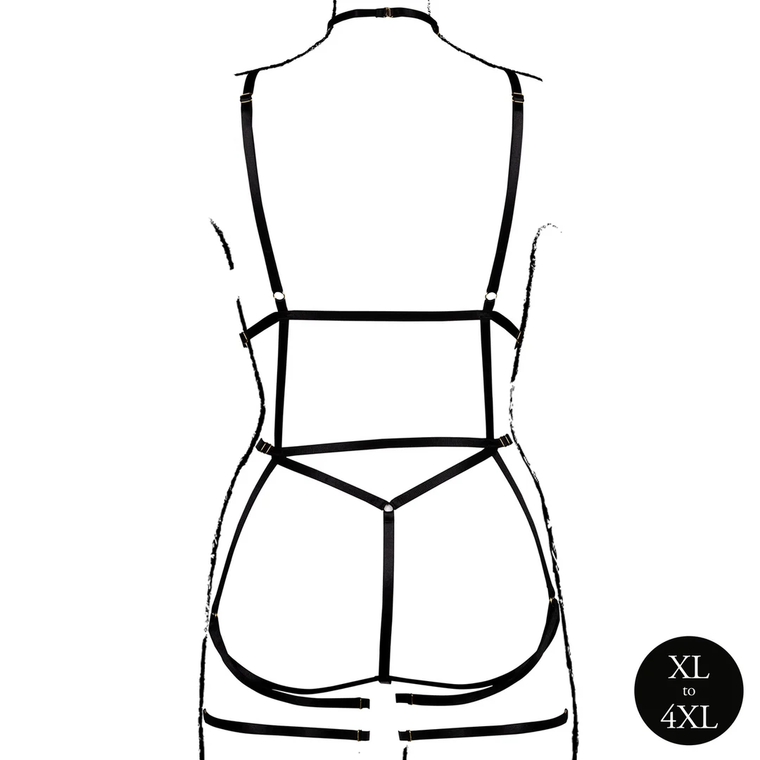 Body curvy con coppe aperte e reggicalze, per curve seducenti – LIN - immagine 5