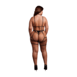 Body curvy con coppe aperte e reggicalze, per curve seducenti – LIN - immagine 3