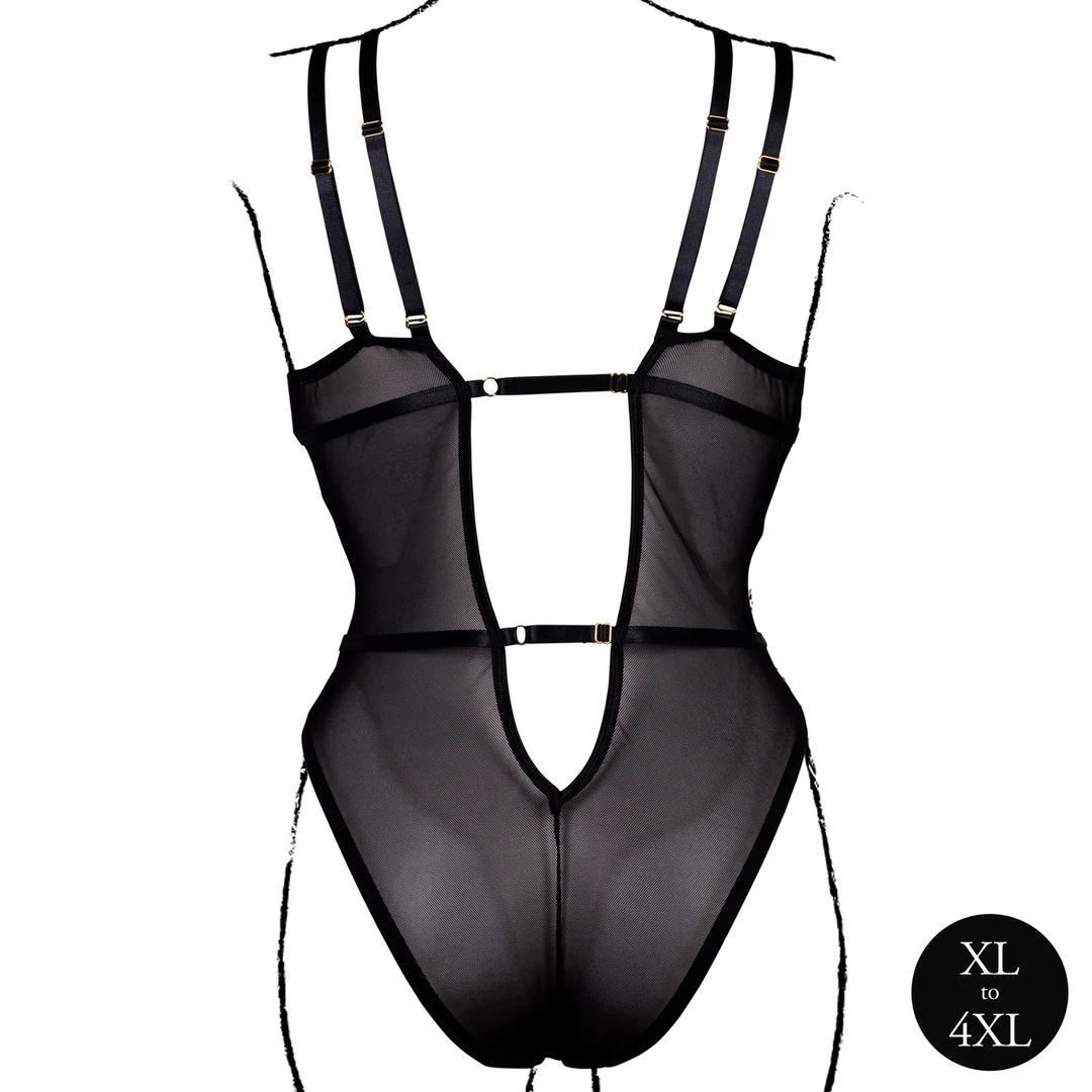 Body in pizzo con cursori regolabili, per una silhouette curvy – Le Desir - immagine 5