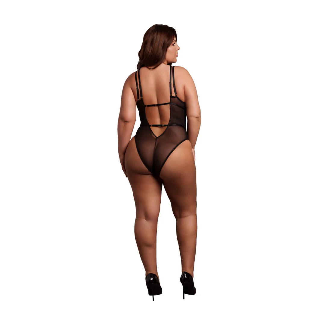 Body in pizzo con cursori regolabili, per una silhouette curvy – Le Desir - immagine 3