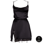 Abito sexy in raso plus size con schiena scoperta e spacco, per un look curvy glamour – Le Desir - immagine 4