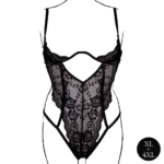 Body in pizzo con coppe aperte per un look curvy seducente – Le Desir - immagine 4