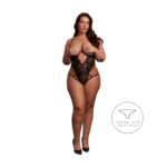 Body in pizzo con coppe aperte per un look curvy seducente – Le Desir - immagine 6