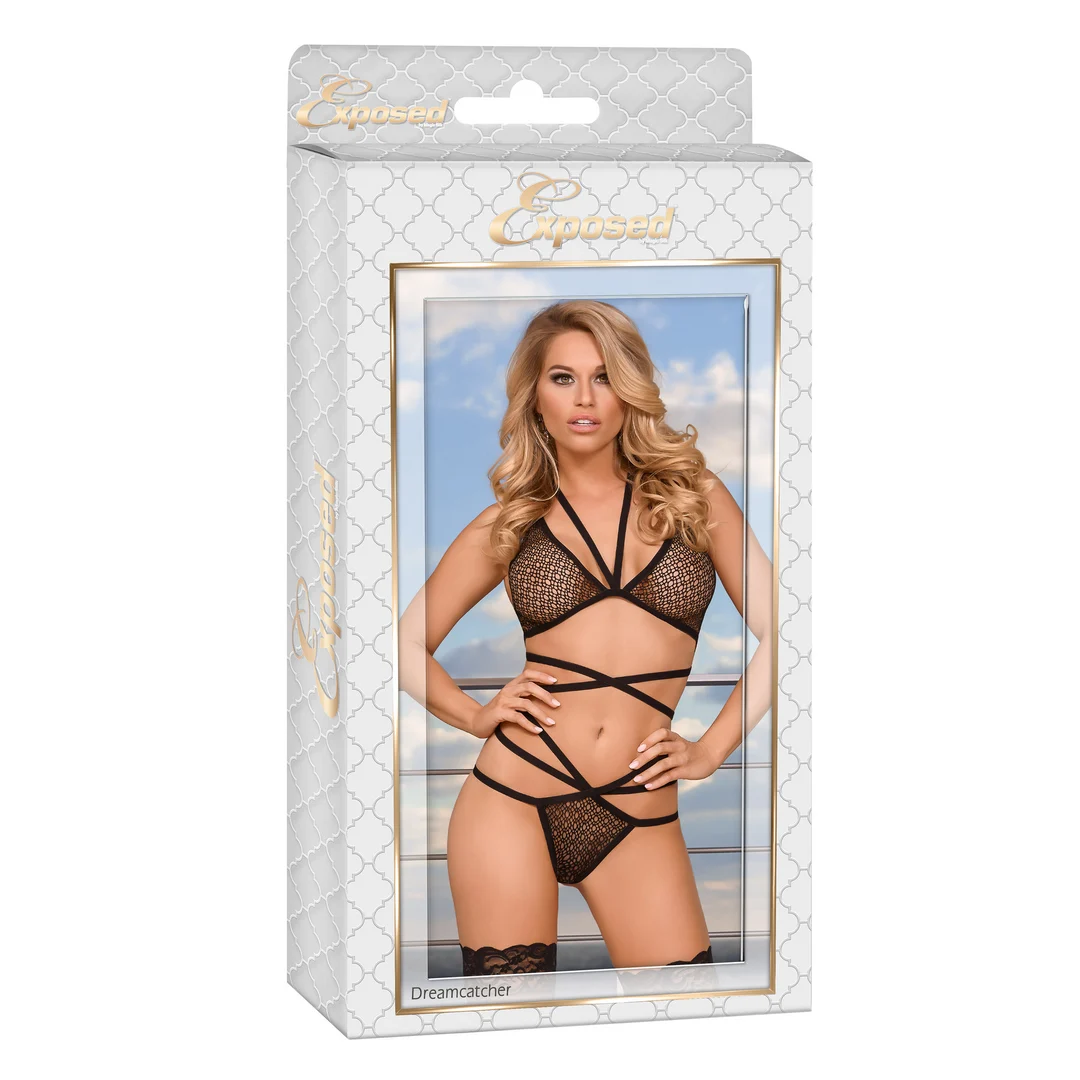 Completo nero con reggiseno e perizoma - immagine 1
