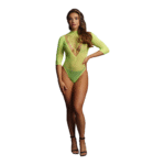 Body in rete con scollo a V e maniche corte per una silhouette sensuale – Le Desir - immagine 4