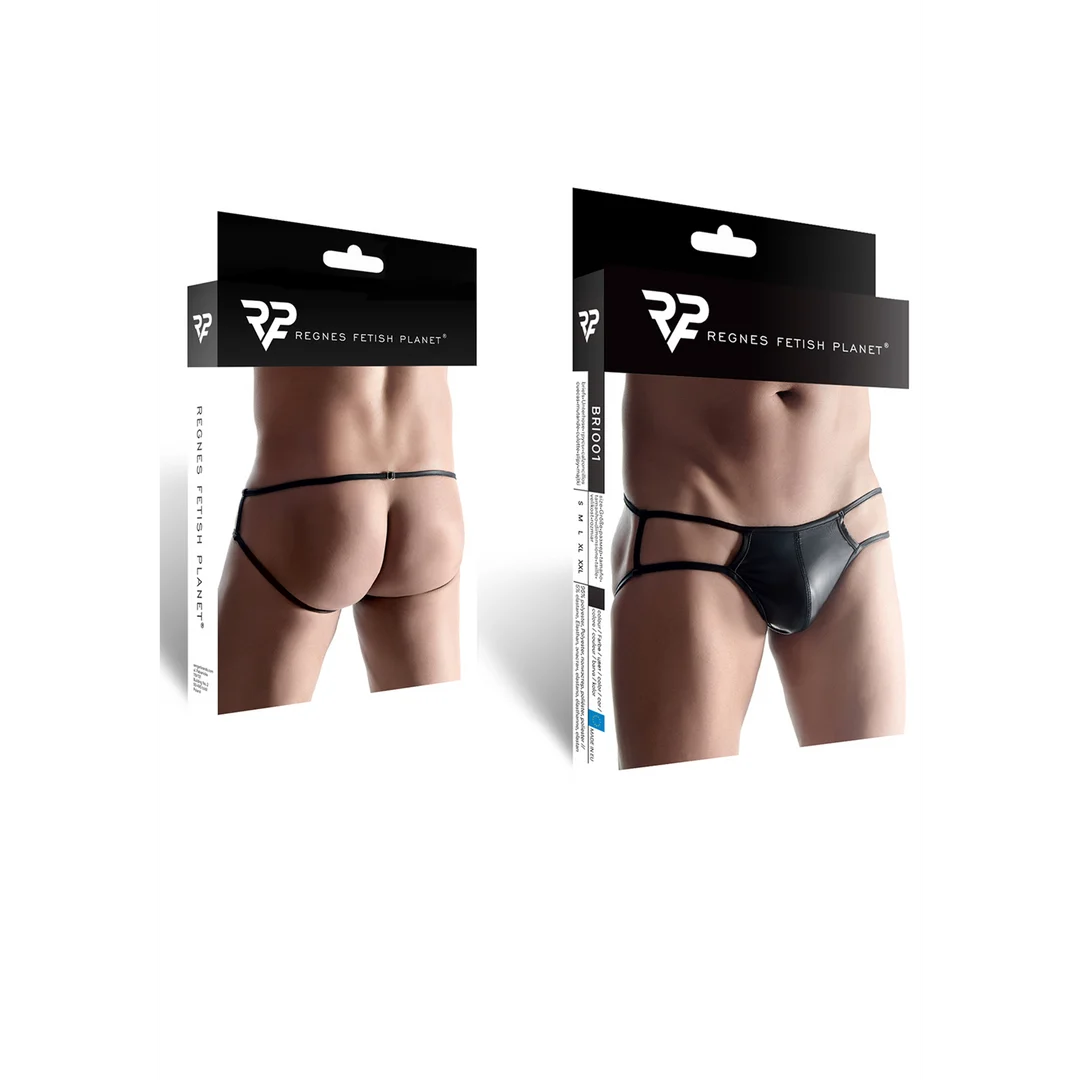 BRI001BLK-XXL-2 Jockstrap effetto wetlook con effetto Big Boss per un look grintoso – SexyPlus - immagine 1